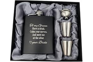 Personalized Engraved Hip Flask for Groomsmen, Gift for Groom to Be, Groomsmen...