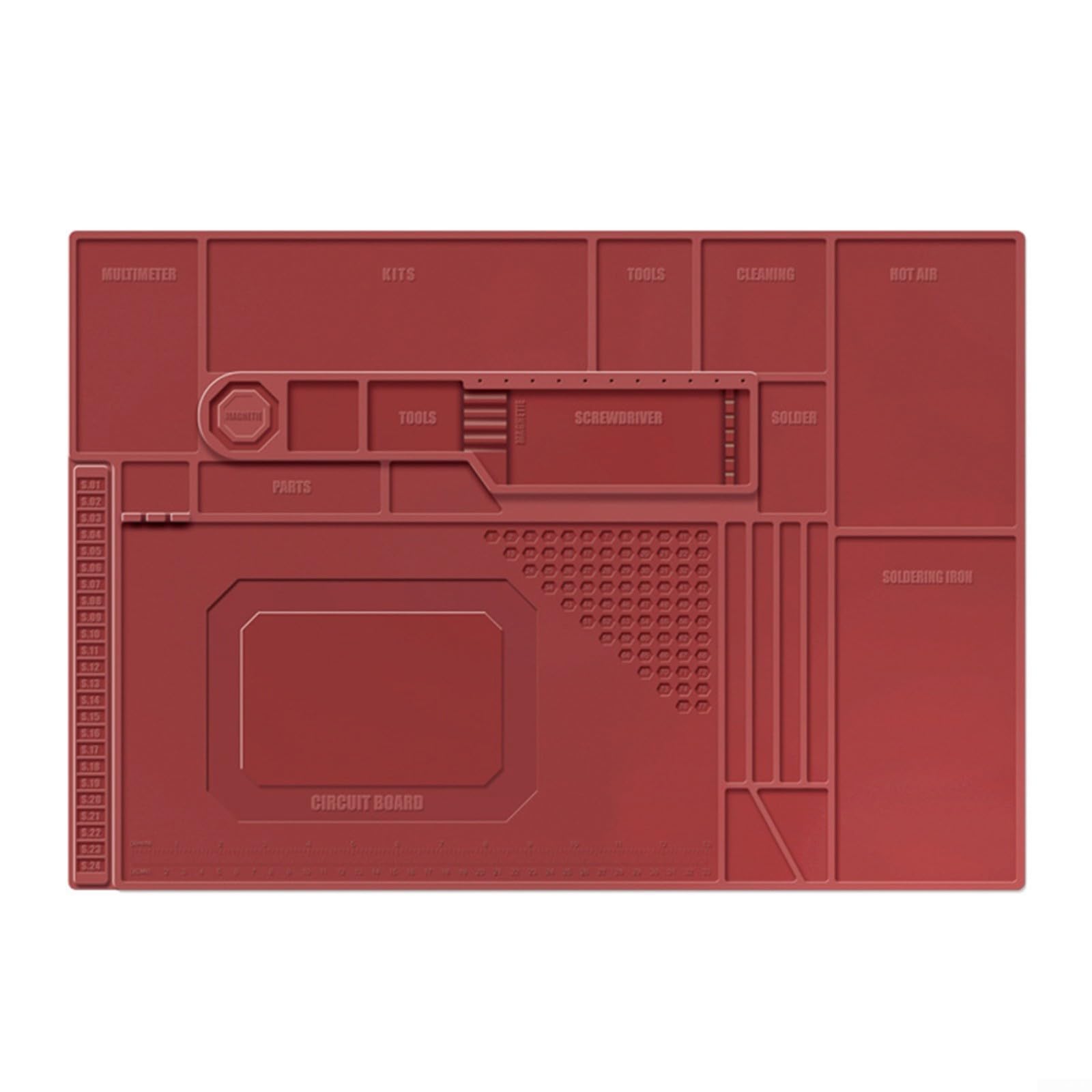 Esterilla de soldadura de silicona TE-702 base roja de alta densidad