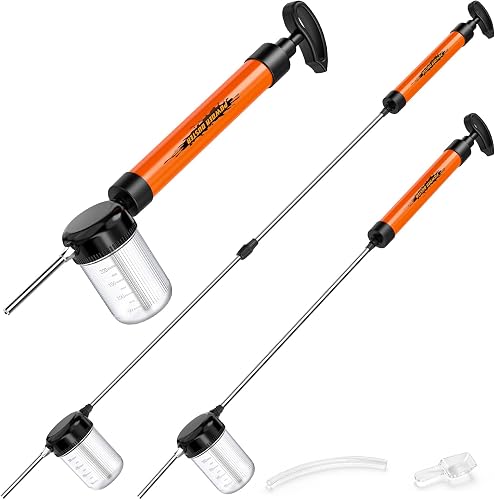 Diatomaceous Earth Powder Duster with Adjustable 4FT Rod, Adjustable Output Pump, 250ml Large Capacity Tank & Clog-Free Design, Powder Dispenser for Indoor/Outdoor Gardening (Orange)