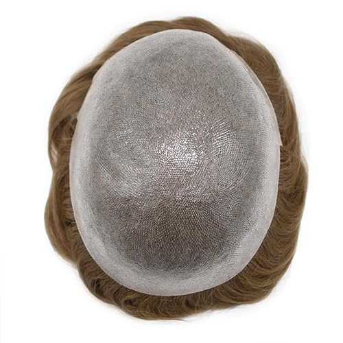 Miniatura 42 de Ultra Thin Skin Mens Toupee Real Human Hair Replacement System Toupee For Men Hair Pieces 8x10Inch Hair Pieces For Men Hair Prosthesis V-Loop 90%