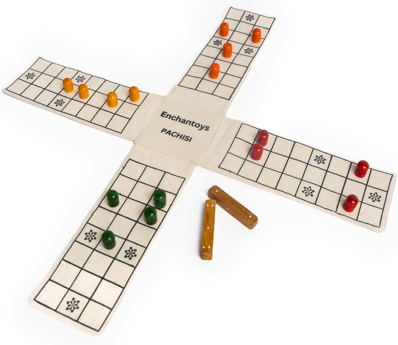 - Pachisi Cotton Fabric Board Game | Indian Ludo | Chausar | Pagade | Thayam | Chaupar | Dayakattam | Chopard | Parcheesi | Chokkattan | Parchรญs | 2-4 Players | Ages 4+