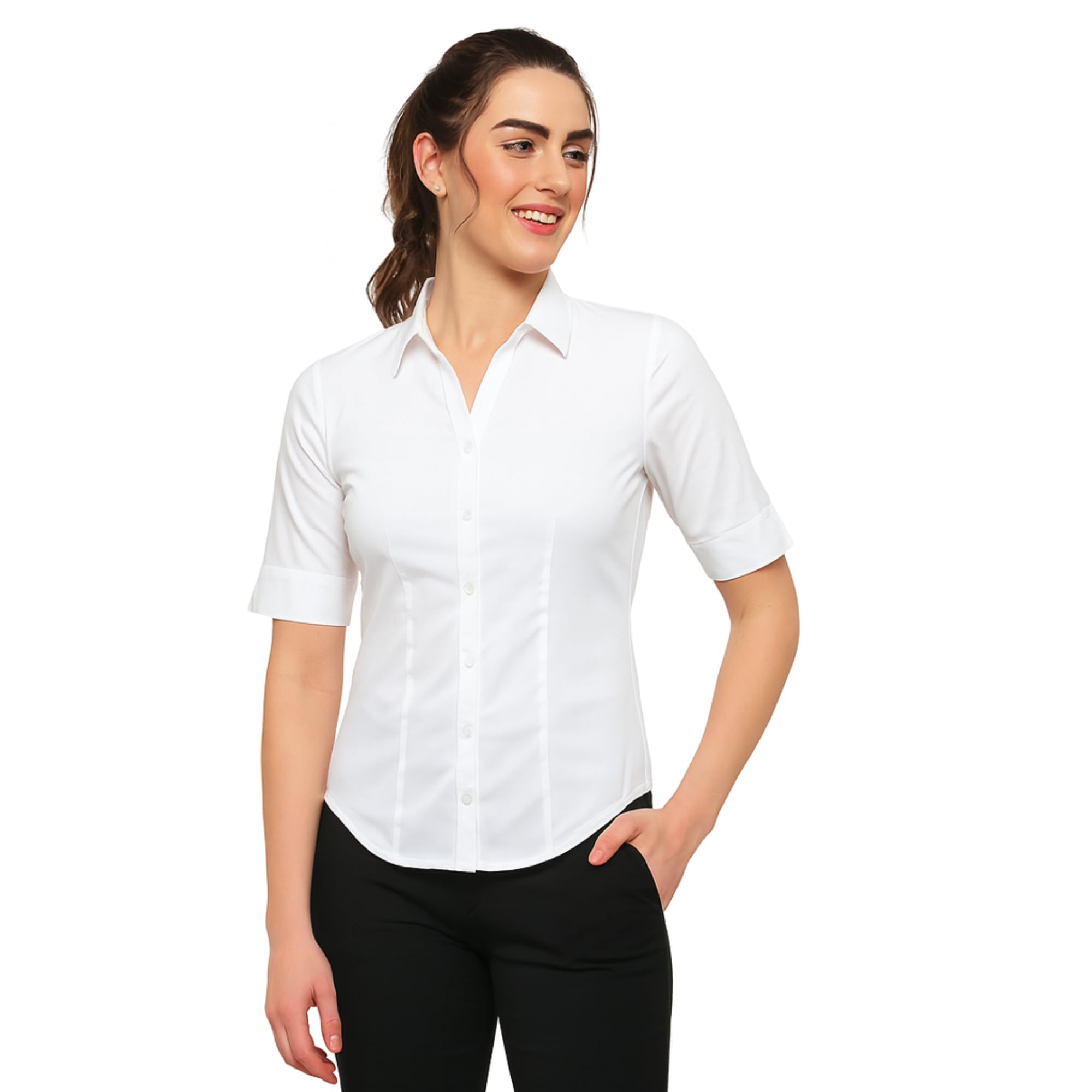 organic cleanse Formal Shirt for Women | 100% Pure Cotton | Elegant Office Wear | Breathable, Skin-Friendly, Sustainable Work Shirt for Daily Professional Use-picture-24