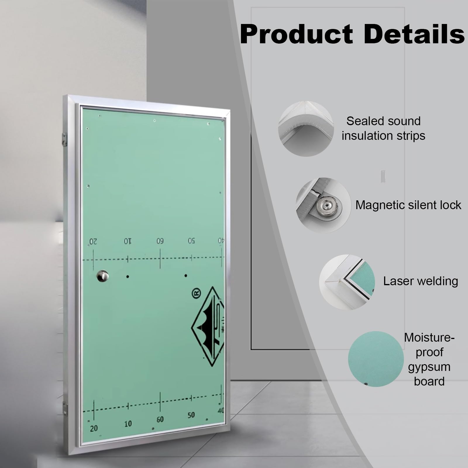 Porta di accesso magnetica per cartongesso, pannello nascosto per impianti idraulici e riscaldamento, facile accesso ai cavi nascosti, design galvanizzato, perfetto per la ristrutturazione della casa