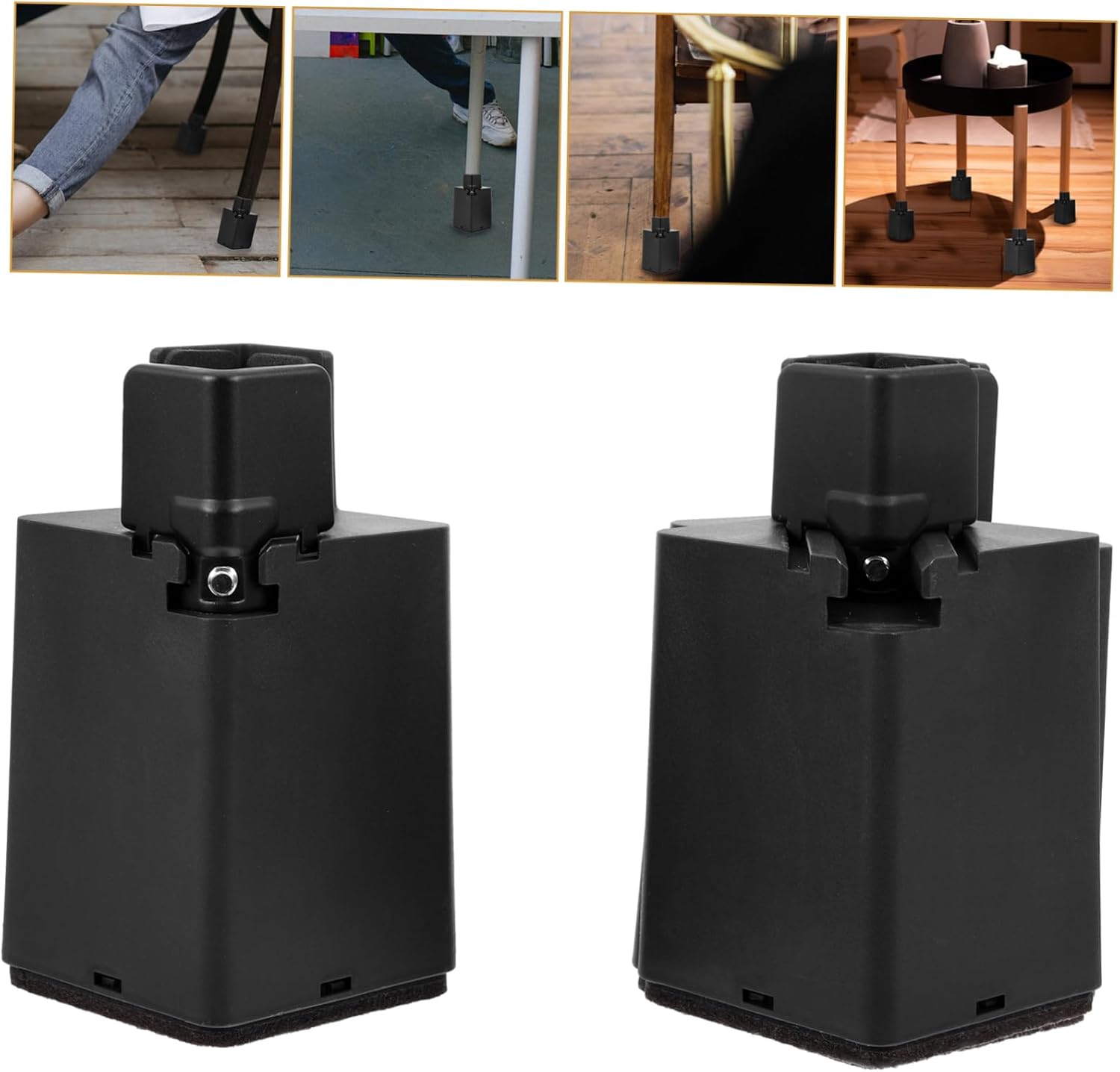 4pcs Bed Risers Furniture Risers Heavy Duty Adjustable Floor Pads for Couch