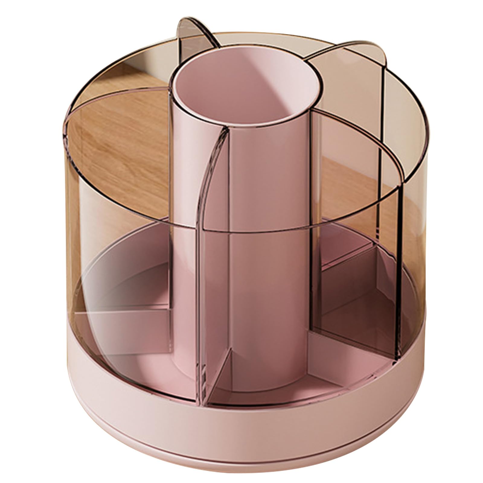 Tsophreniq Makeup Brush Holder Organizer Rotating Container with 6 Removable Compartments Storage Rack for Bathroom Stylish Makeup Brush Organizer
