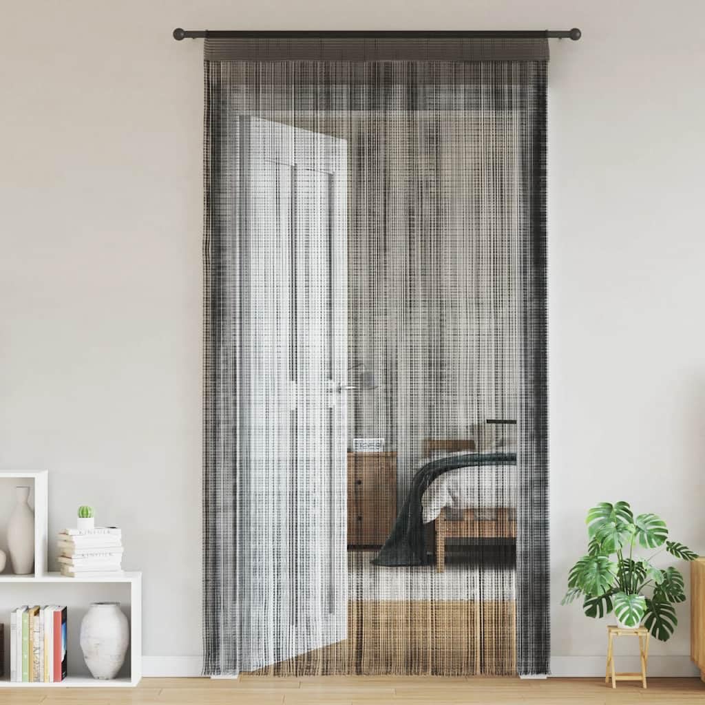 Cortinas de Flecos 2 Piezas 100x250 cm Negras