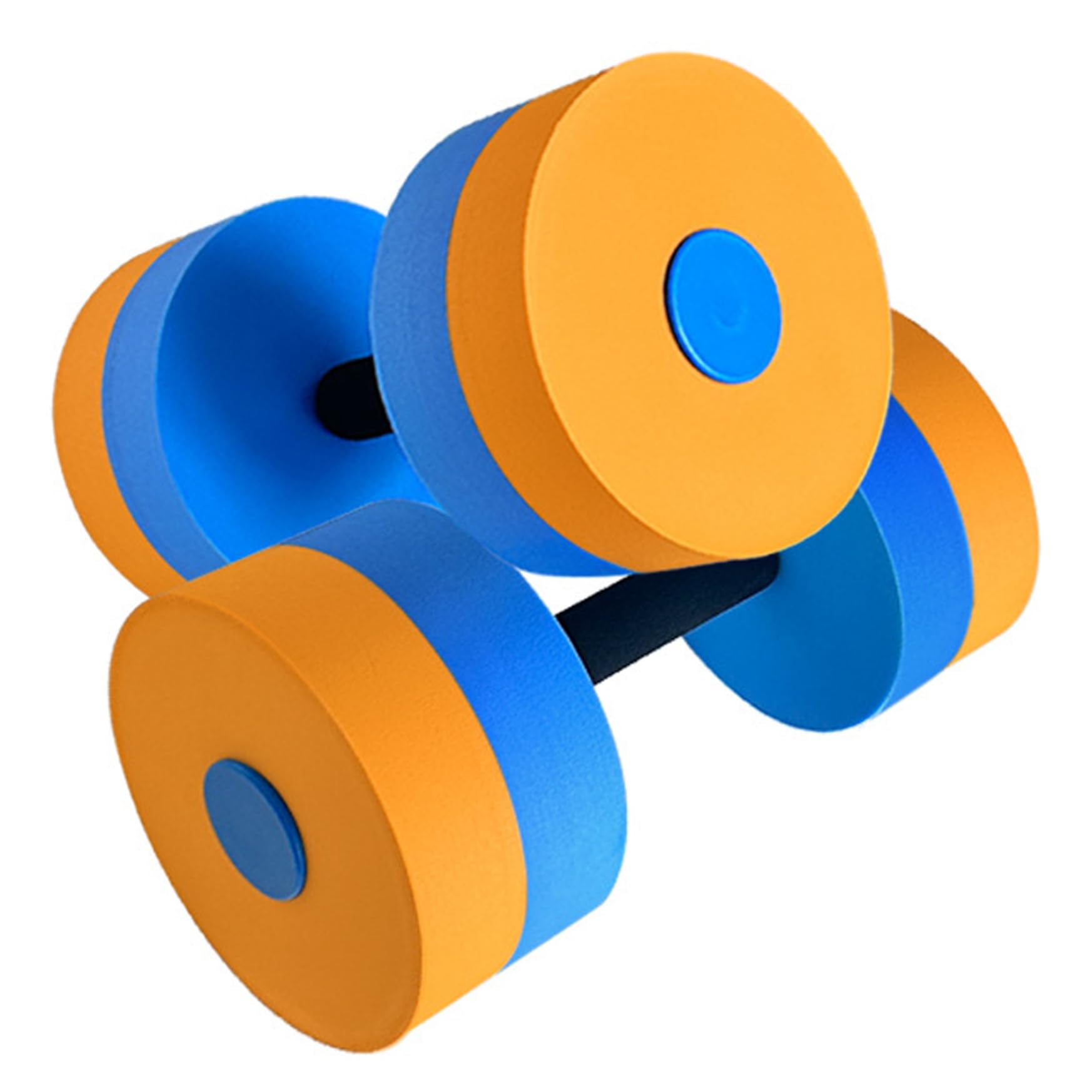 Set mit 2 Wasserhanteln für Poolübungen – umweltfreundliche Aqua-Gewichte aus EVA-Schaum für verbessertes Wasser-Aerobic-Training, Schwimmbad-Fitnessgeräte (Orange und Blau), Gewichte