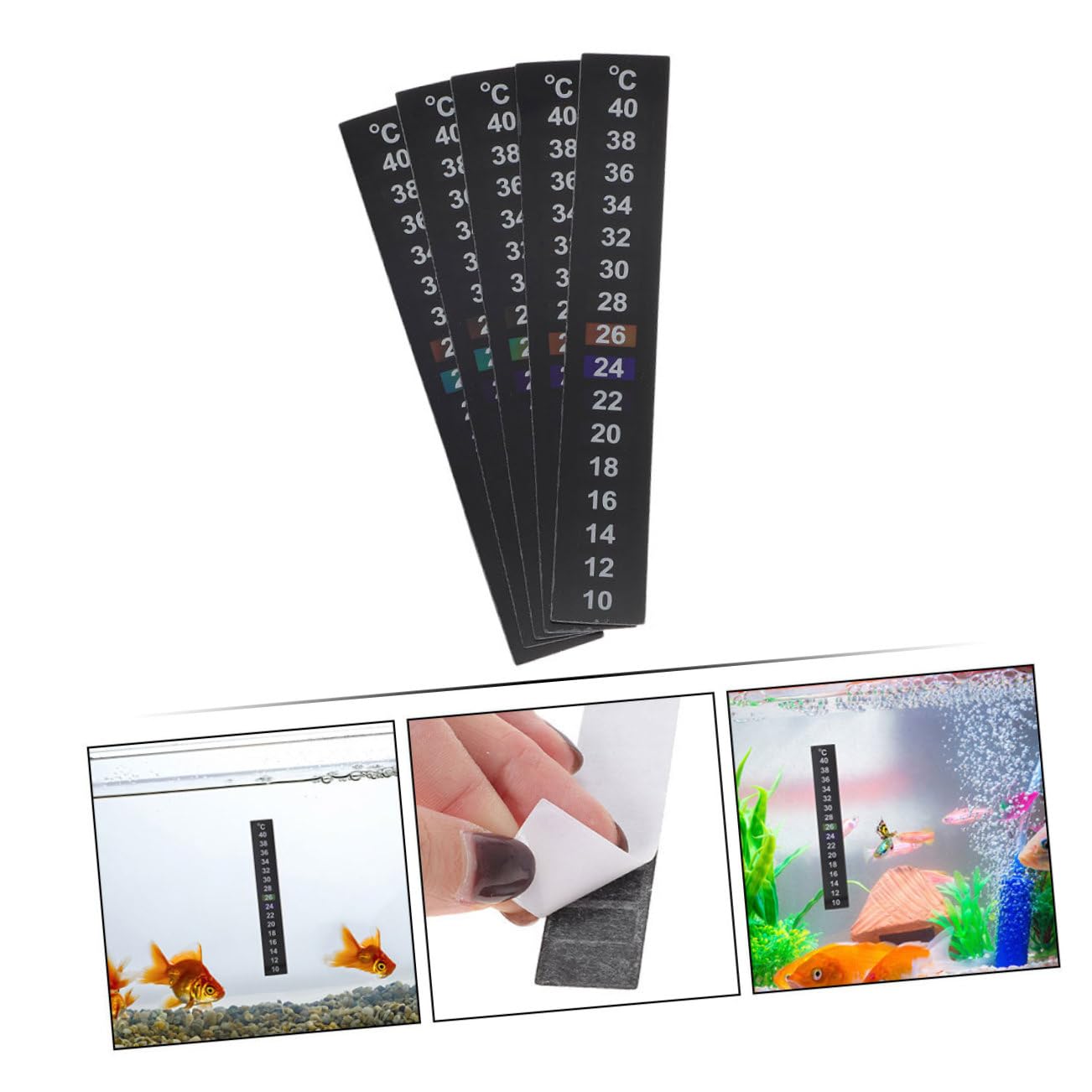 12 pièces Autocollants Thermomètre pour Aquarium Thermomètre Digital à Coller Aquarium Poissons Température pour Eau Fish Tank