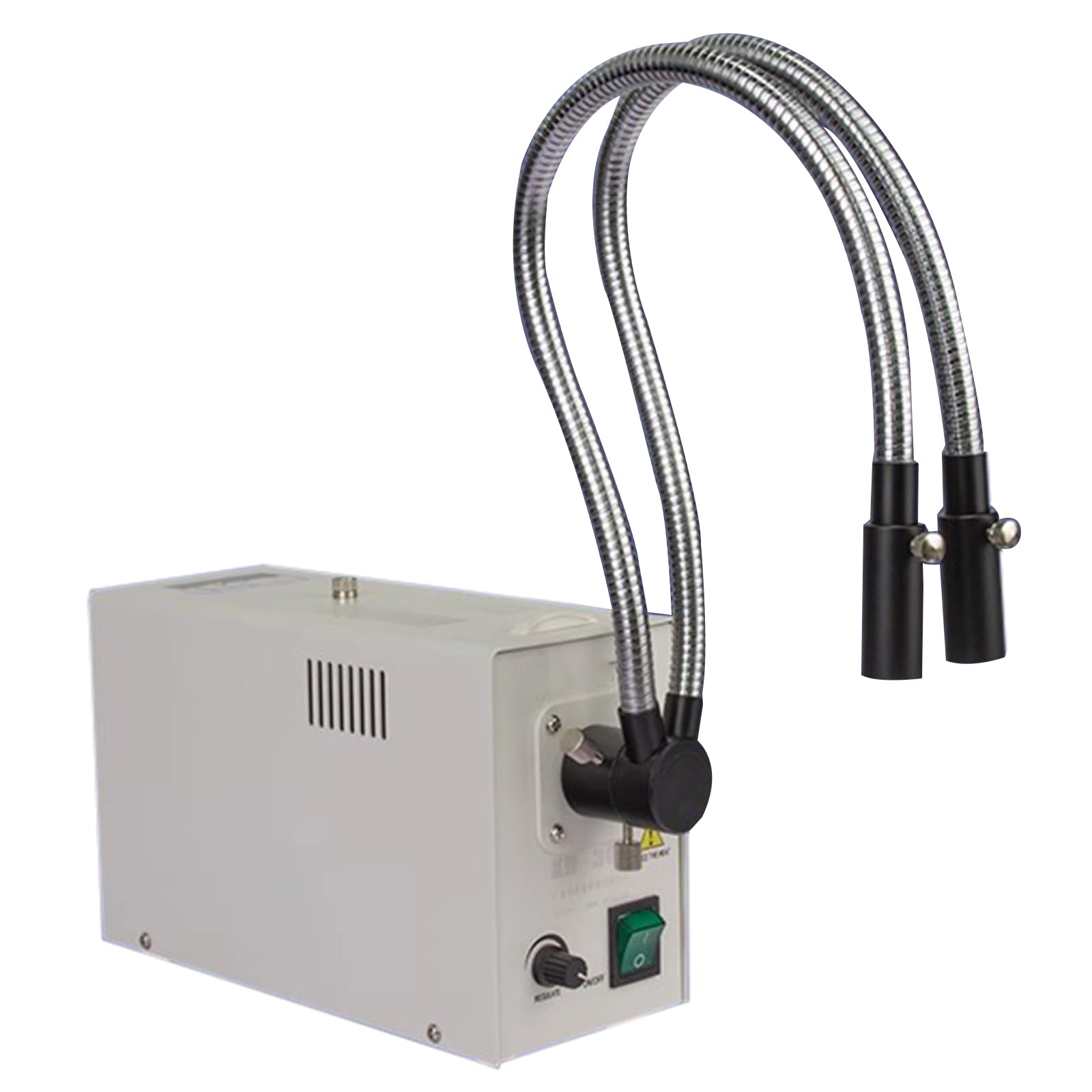 XNZJHPP Dual Gooseneck LED Fiber Optic Microscope with Cold Light Source for Precision Illumination - Ideals for Electronics, Jewelry, and Precision Work