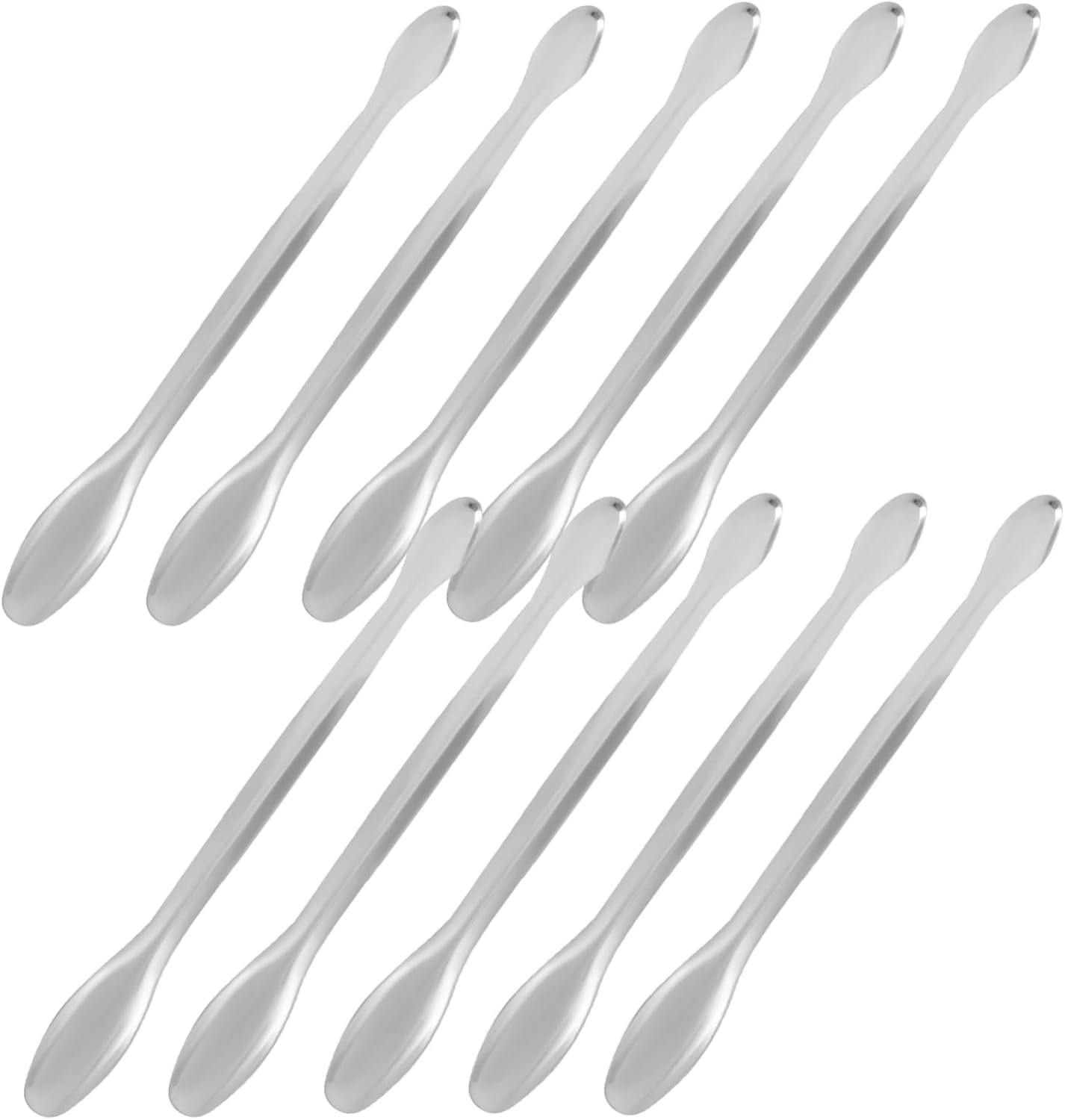 Cute Measuring Spoons Set of 10 Micro Stainless Steel Spoons for Laboratory Home Use Double-head Metal Spatul