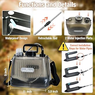 Battery Powered Sprayer 2 Gallon, Upgrade Powerful Electric Garden Sprayer with 4 Mist Nozzles, Adjustable Shoulder Strap, Rechargeable Handle and 32in Telescopic Wand for Lawn, Garden, Clean (Grey)