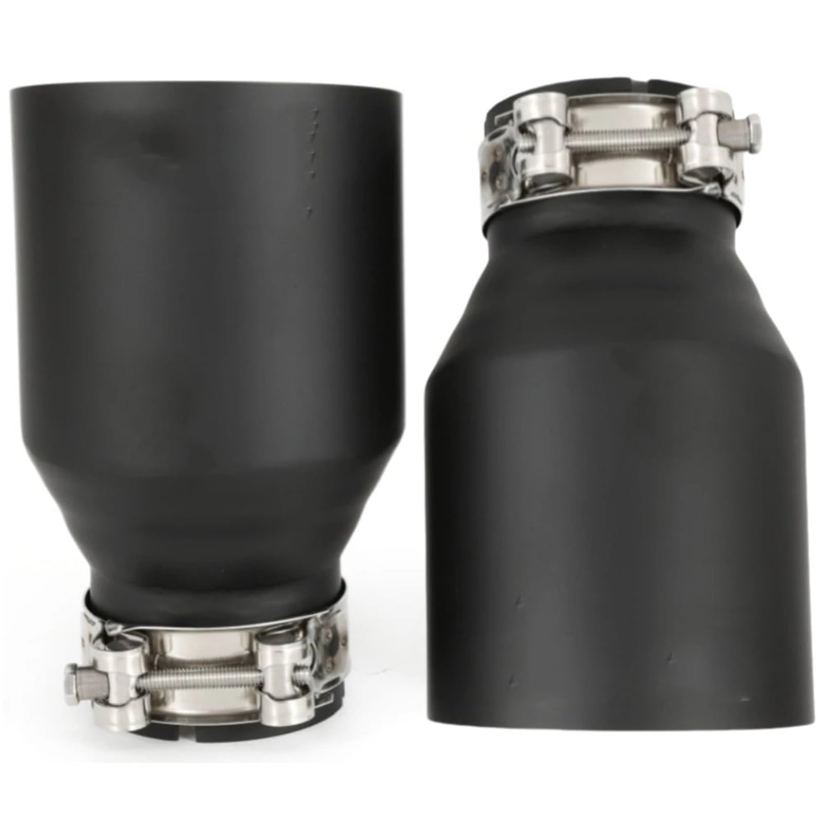 Wyloty wydechowej samochodu Auto Tłumik wydecho 1 sztuka matowa czarna rura ze stali nierdzewnej uniwersalna rura wydechowa tłumik(54MM IN 101MM OUT)