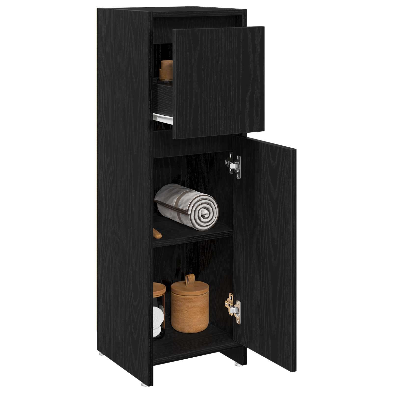 vidaXL Cabinet de Salle de Bain Chêne Noir 30 x 30 x 95 cm