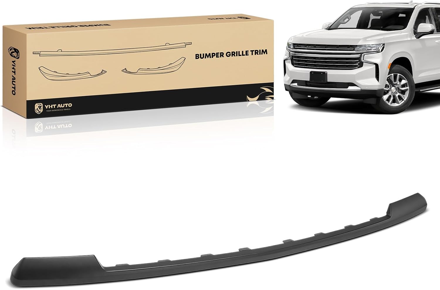 YHTAUTO Front Lower Bumper Molding Trim Compatible with Chevrolet Suburban/Tahoe 2021 2022 2023 2024, Bumper Cover Molding