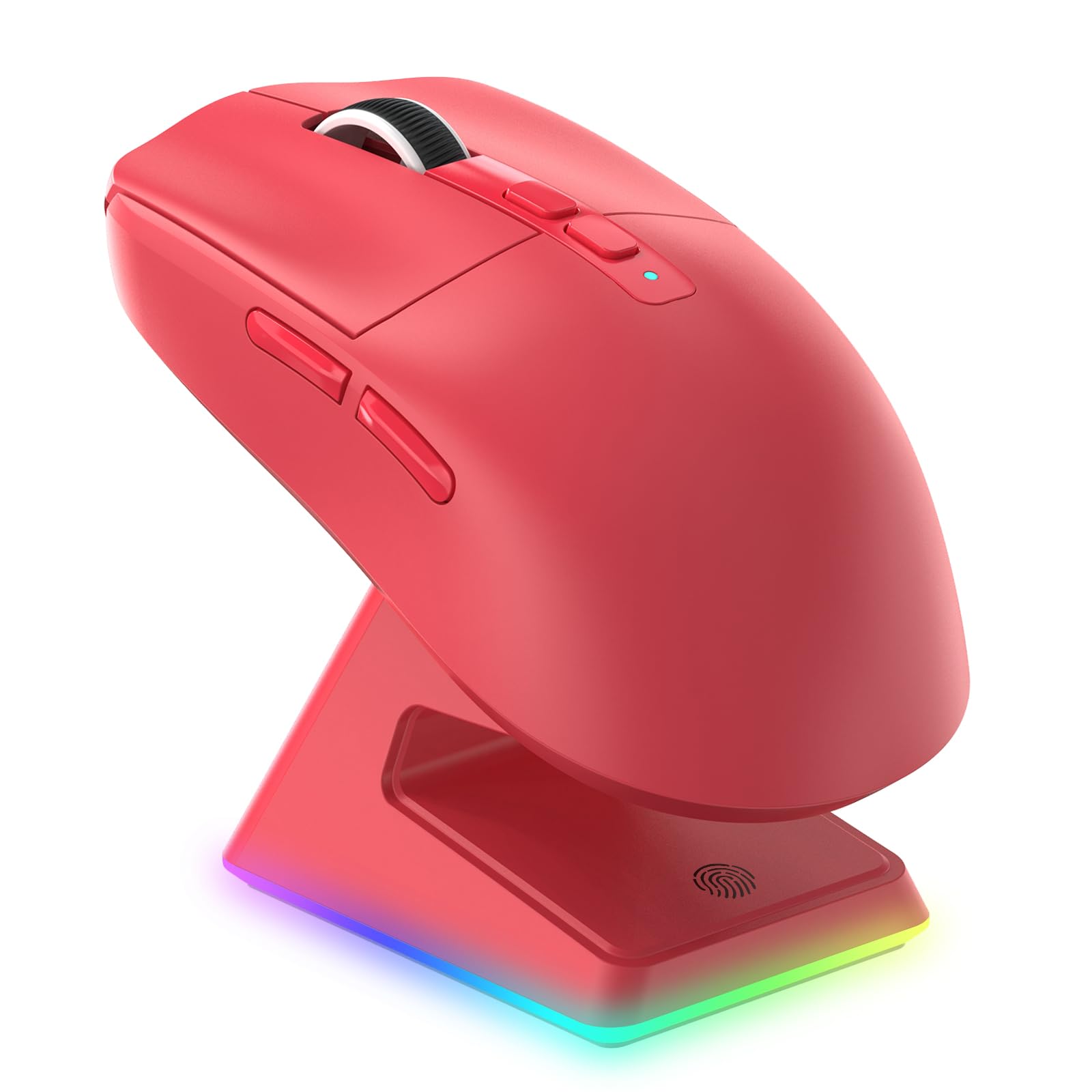 VGN Game Power Attack Shark X6 Superlight Wireless Gaming Mouse with RGB Charging Station, 49 g Ultralight Mouse, 26000DPI, PixArt PAW3395, 2.4G/BT/Wired, Up to 200 Hours Battery, G502, PC/Mac, Red