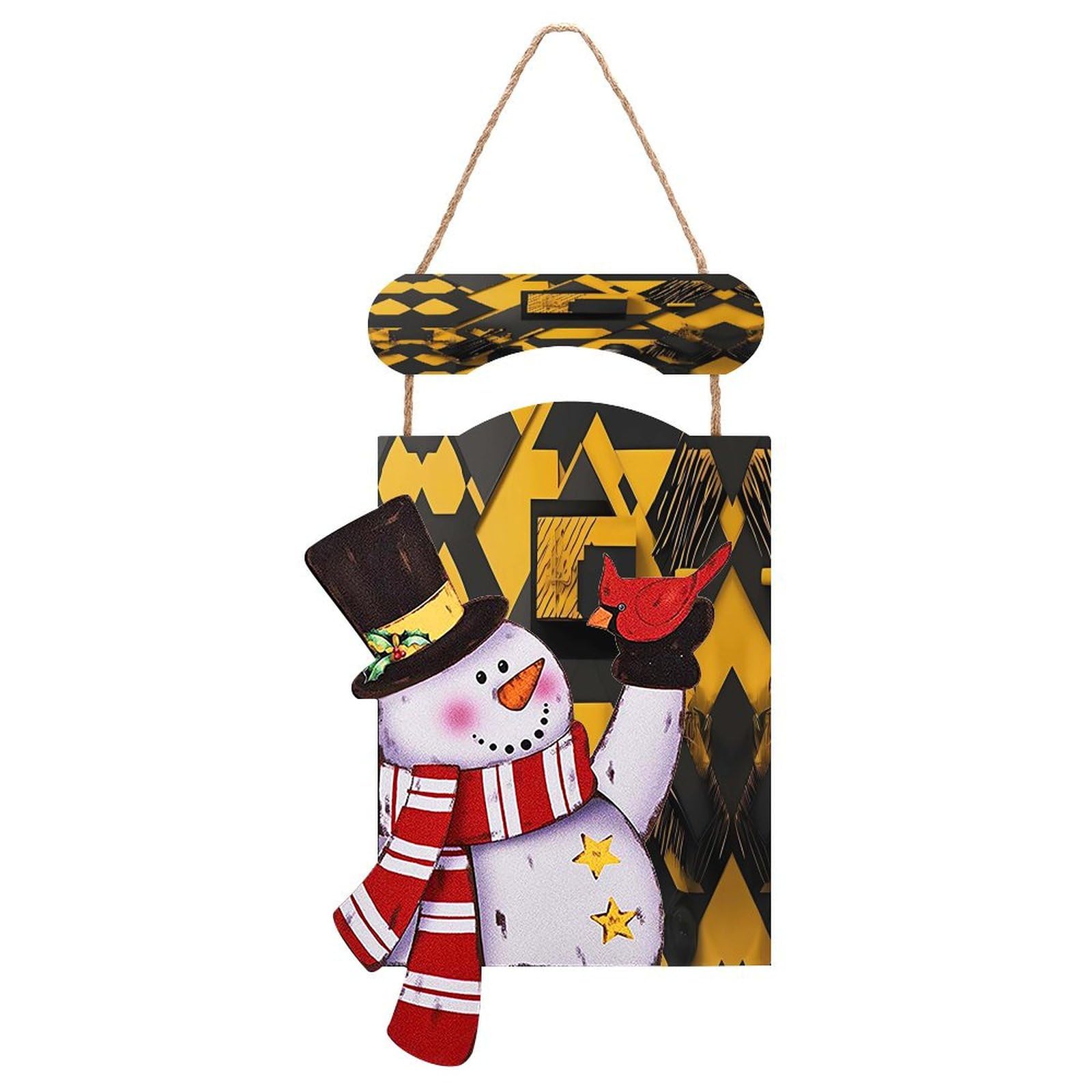 Panneau en bois bonhomme de neige de Noël pour décoration d'intérieur et fête