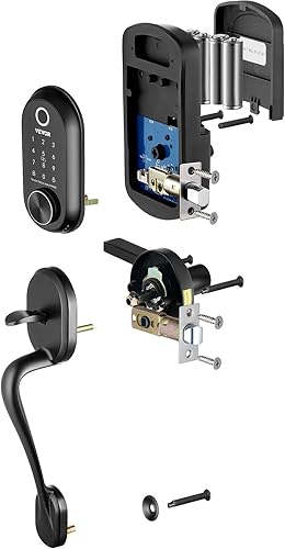 Miniatura 9 de VEVOR Cerradura inteligente, perilla de puerta inteligente 5 en 1, cerrojo de huellas dactilares con control de aplicación, cerradura de puerta de