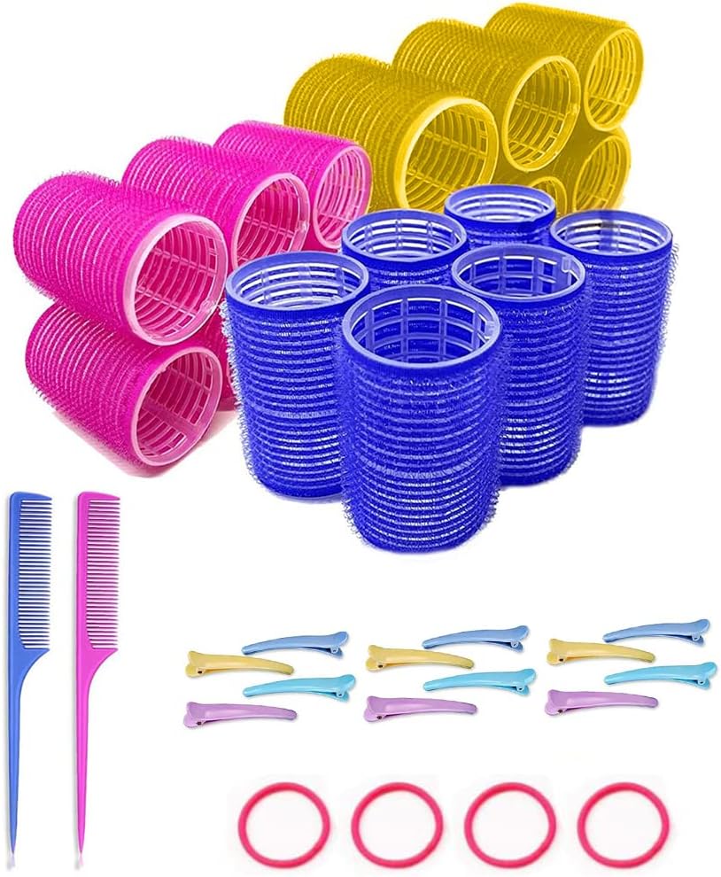 36 Pcs complete hair styling set 18 Self Grip Large Hair Rollers