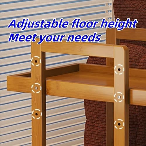 Miniatura 6 de Mobile Coffee Table, Wood Frame Side Table, Storage Table with Universal Wheels, 2-Tier End Table for Living Room, Bedroom, Small Space