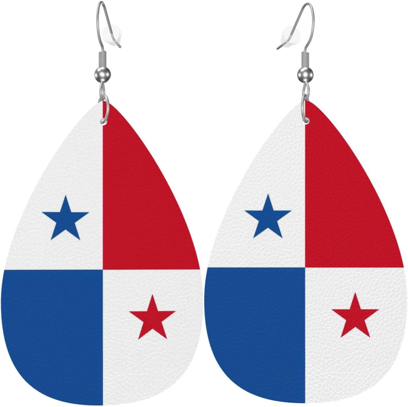 Flag Teardrop Earrings Faux Leather Dangle Earrings for Women Lightweight Waterdrop Earrings Jewelry Outfits Accessories Gift