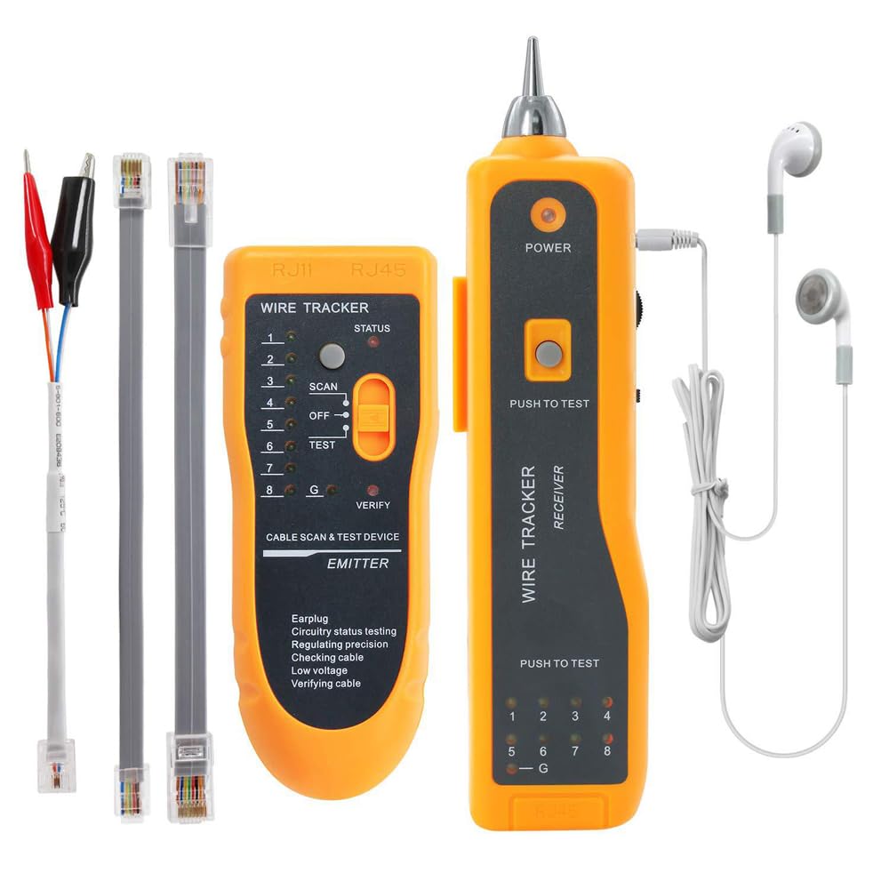 JW 360 NetzwerkTelefonleitungsFinder, Netzwerk Tester, NetzwerkLeitungsprfungsinstrument, Kabeldetektor, Leitungsmessgert, LeitungsfinderTester (Rot)