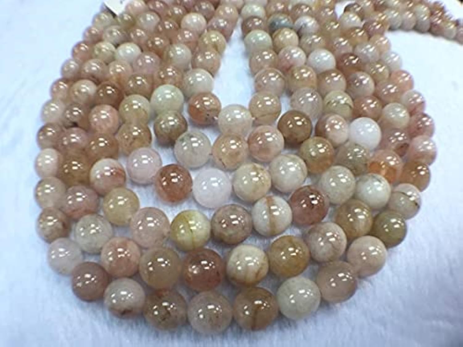 Perles morganite 10mm de forme ronde en fil de 40 cm pour loisirs créatifs