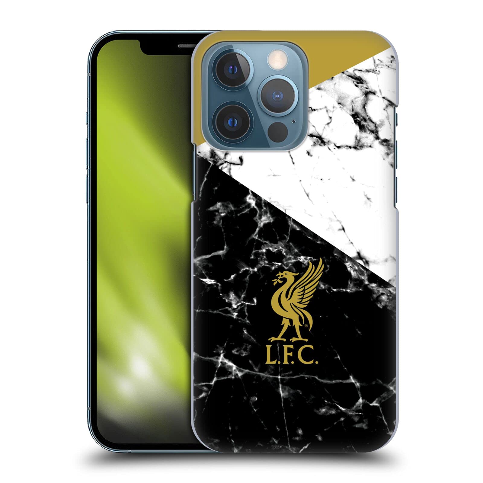 Head Case Designs Officially Licensed Liverpool Football Club Gold Liver Bird Marble Hard Back Case Compatible With Apple iPhone 13 Pro