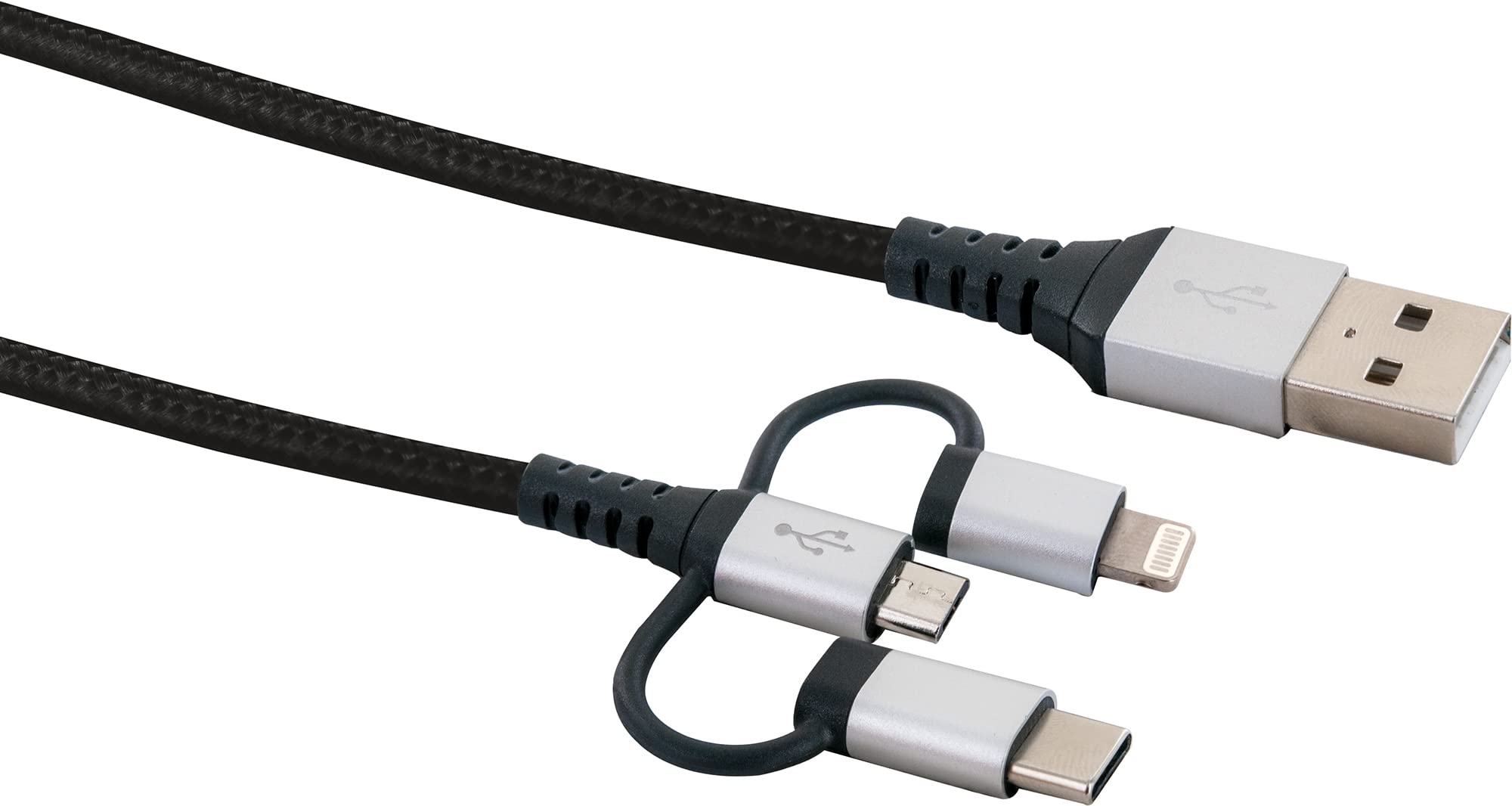 Cavo Micro USB Retrattile Schwaiger LKR090 – Piatto 0,9 Metri Per Sincronizzazione E Ricarica, Nero