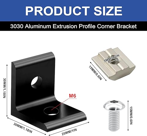 Miniatura 57 de 10 unids 2020 placa de extrusión de aluminio conector esquina L soporte 8020 V ranura hardware ranura T accesorios con tuercas en T y tornillos