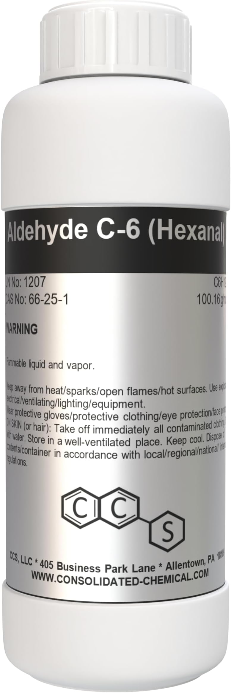 CCS CONSOLIDATED CHEMICAL & SOLVENTS Hexanal (Aldehyde C-6) | Premium Aroma/Flavor Compound - 100mL (3.3 fl oz)