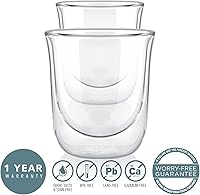 Vista 3 de Teabloom Vasos aislados Tulip para té, café y otras bebidas, vidrio de doble pared resistente al calor que mantiene las bebidas calientes/frías, 8