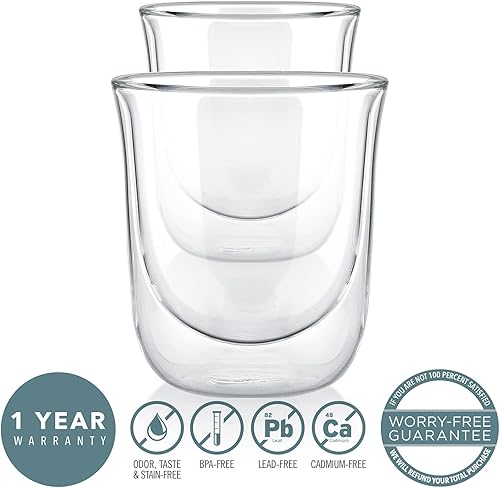 Miniatura 3 de Teabloom Vasos aislados Tulip para té, café y otras bebidas, vidrio de doble pared resistente al calor que mantiene las bebidas calientesfrías, 8