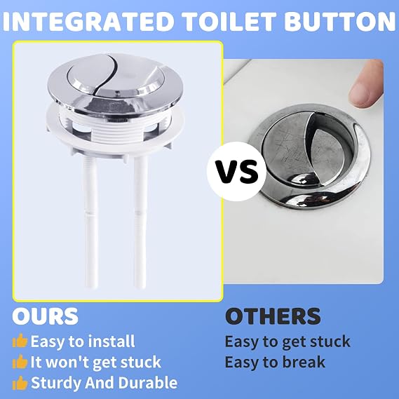 Toilet Push Button Replacement,Toilet Cistern Flush Parts,Round Head Dual Flusher Buttons,Toilets Water Tank Accessories,Easy to Install,Sturdy and Durable,for Bathroom Pedestal Water Tanks Repair