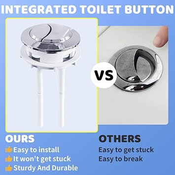 Toilet Push Button Replacement,Toilet Cistern Flush Parts,Round Head Dual Flusher Buttons,Toilets Water Tank Accessories,Easy to Install,Sturdy and Durable,for Bathroom Pedestal Water Tanks Repair