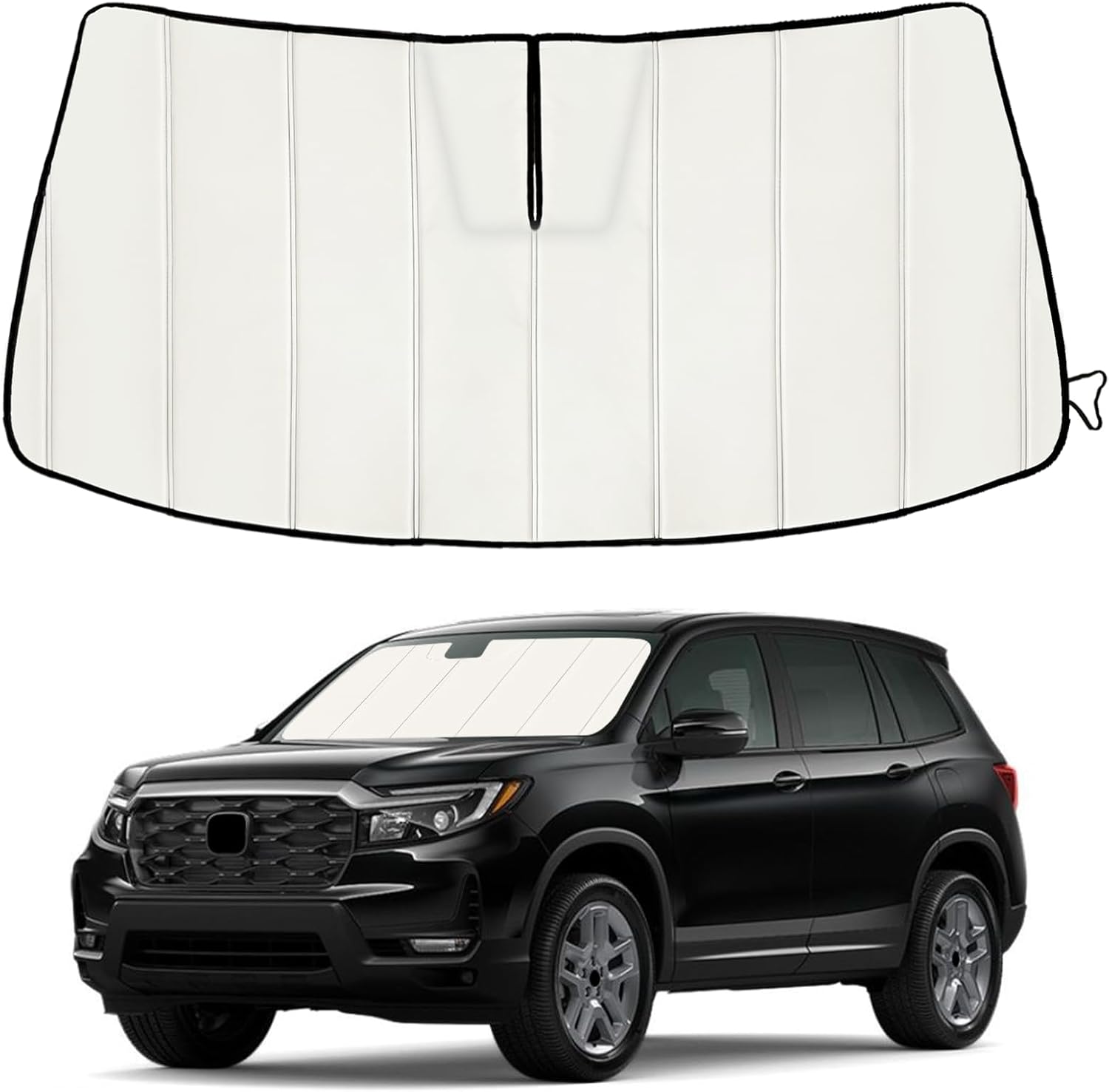 Windshield Sun Shade for Hon-da Passport 2019-2025 2026, Front Window Visor Accessories, Accordion Folding Design Blocks Heat & UV Rays Maintain Cool Interior and Save Space