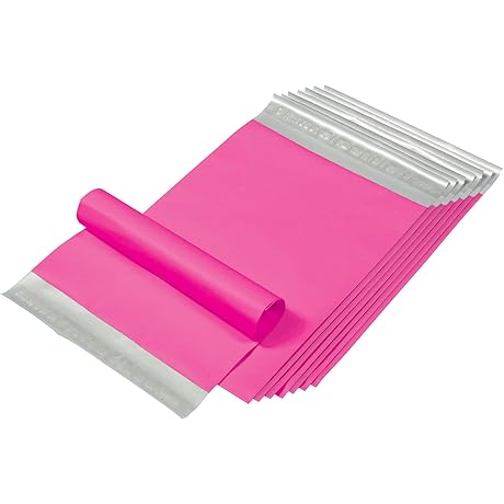 Quality Park Large 10 x 13 Pink Lightweight Shipping Poly Mailers with...