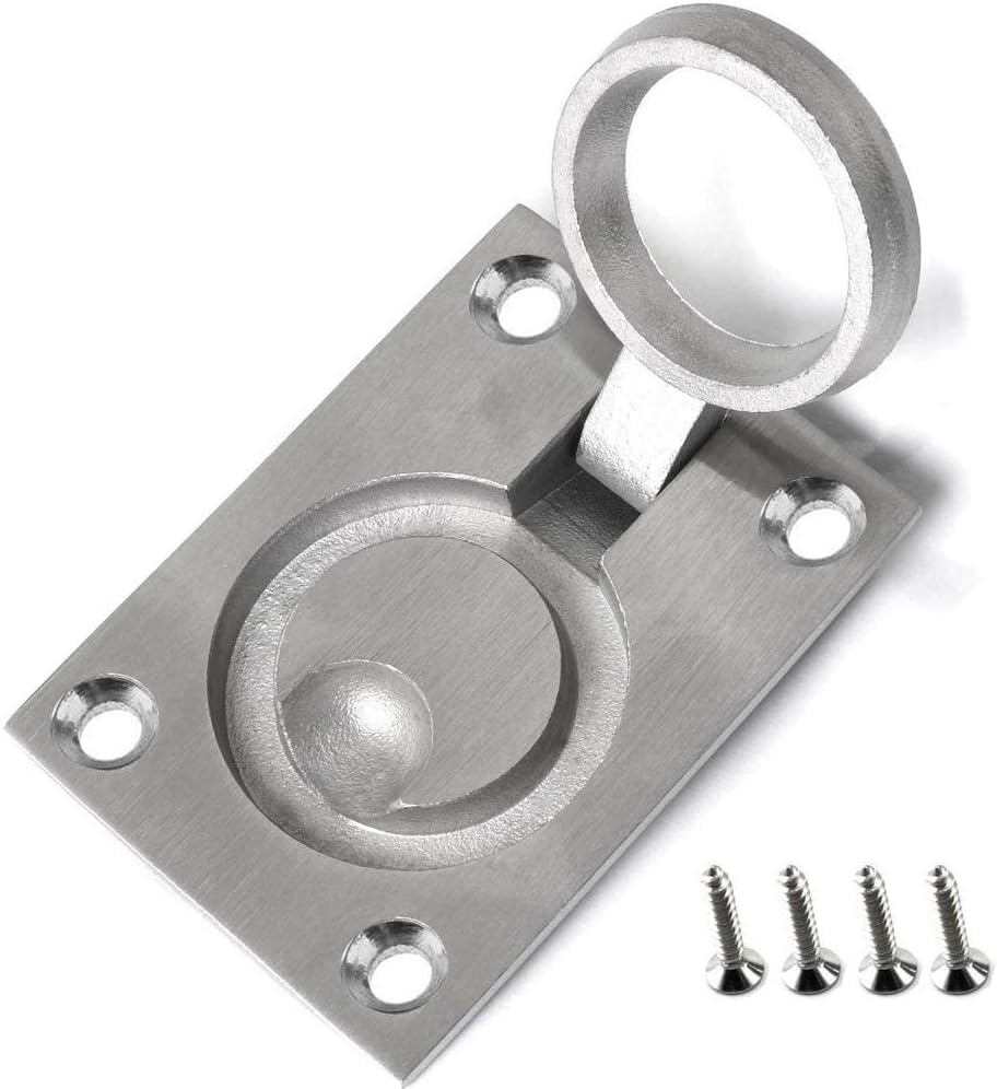 Stainless Steel Recessed Flush Ring Pull Handles with Mounting Hardware