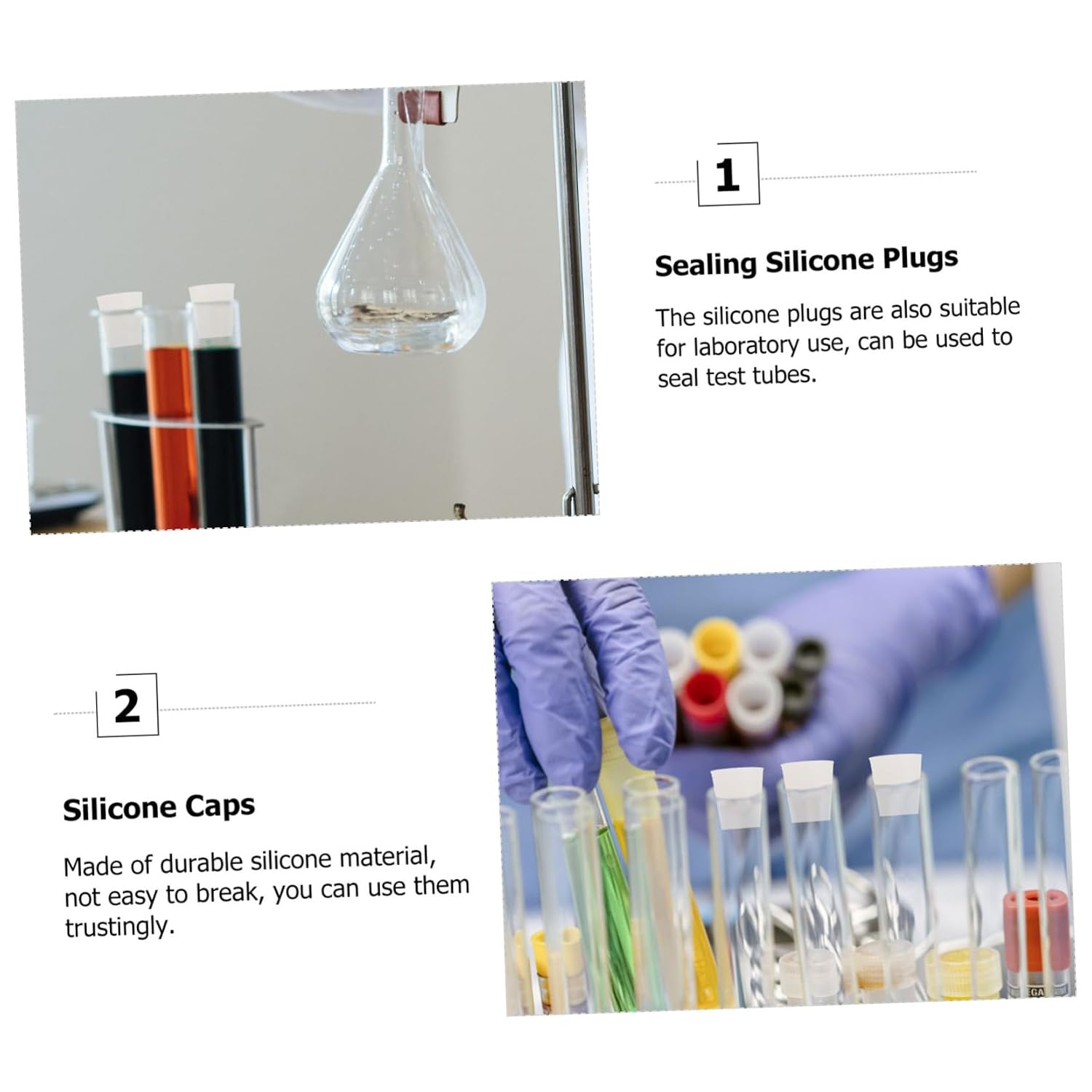 OUNONA 5pcs Food Grade Silicone Sealing Plugs Silicone Caps for Test Tubes Tapered Design for Secure Closure Safe for Food Storage and Lab Use