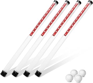 Bekith 4 Pieces Golf Ball Retriever, Golf Ball Shag Tube Golf Ball Picker, Plastic Release Retrievers Collector Practice Pickup Tool, 35.8 Inch