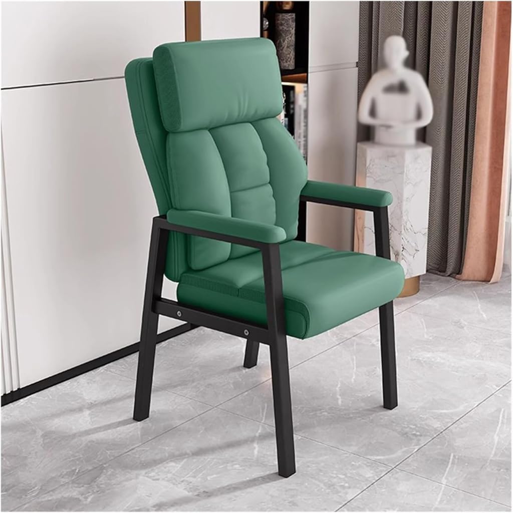 Fauteuil de salon en cuir vert ergonomique pour soulager le mal de dos