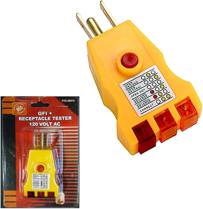 ELECTRICAL RECEPTACLE TESTER AC OUTLET PLUG 3 PRONG GND Circuit