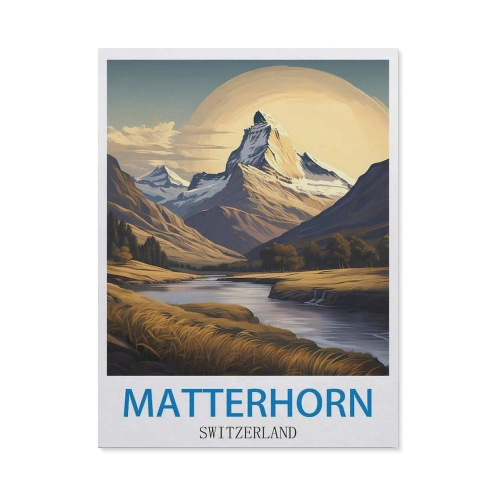 BEAYODKP 5D DIY Diamond Painting，Matterhorn Switzerland，Round Full Drill Crystal Rhinestone Embroidery Cross Stitch Arts Craft Canvas for Home Wall Decor（30 x 40 cm/11.81 x 15.74 inches）-CK2