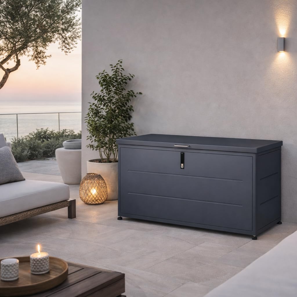 Coffre de Rangement Extérieur 460L Gris