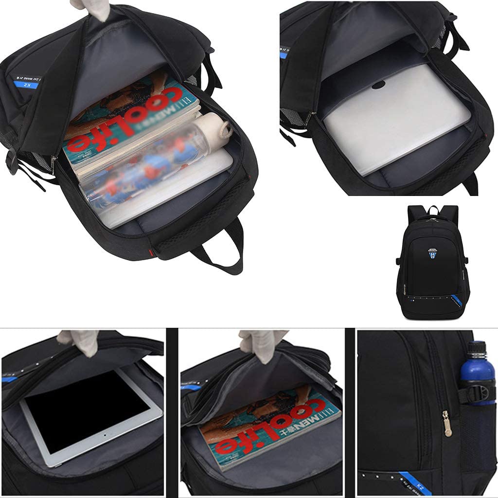 ESNY Zaino per Borsa della Scuola Nera per Ragazzi Ragazze Adolescenti, Primario/secondario/liceo per Studenti per Laptop da Viaggio da Viaggio per Laptop Uomini di Grand Black