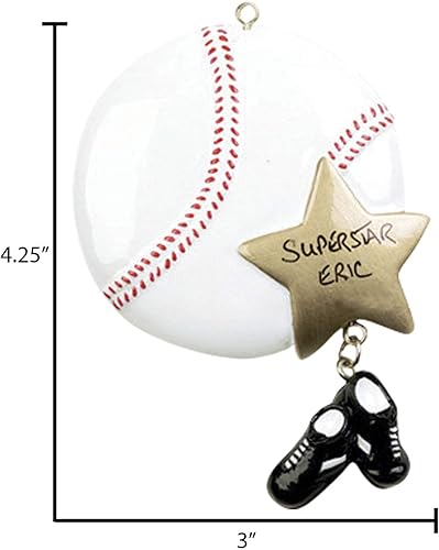 Miniatura 5 de Adorno de béisbol personalizado para árbol de Navidad 2025  Nombre y año personalizado al día siguiente  Celebra su gran victoria  Pelota con