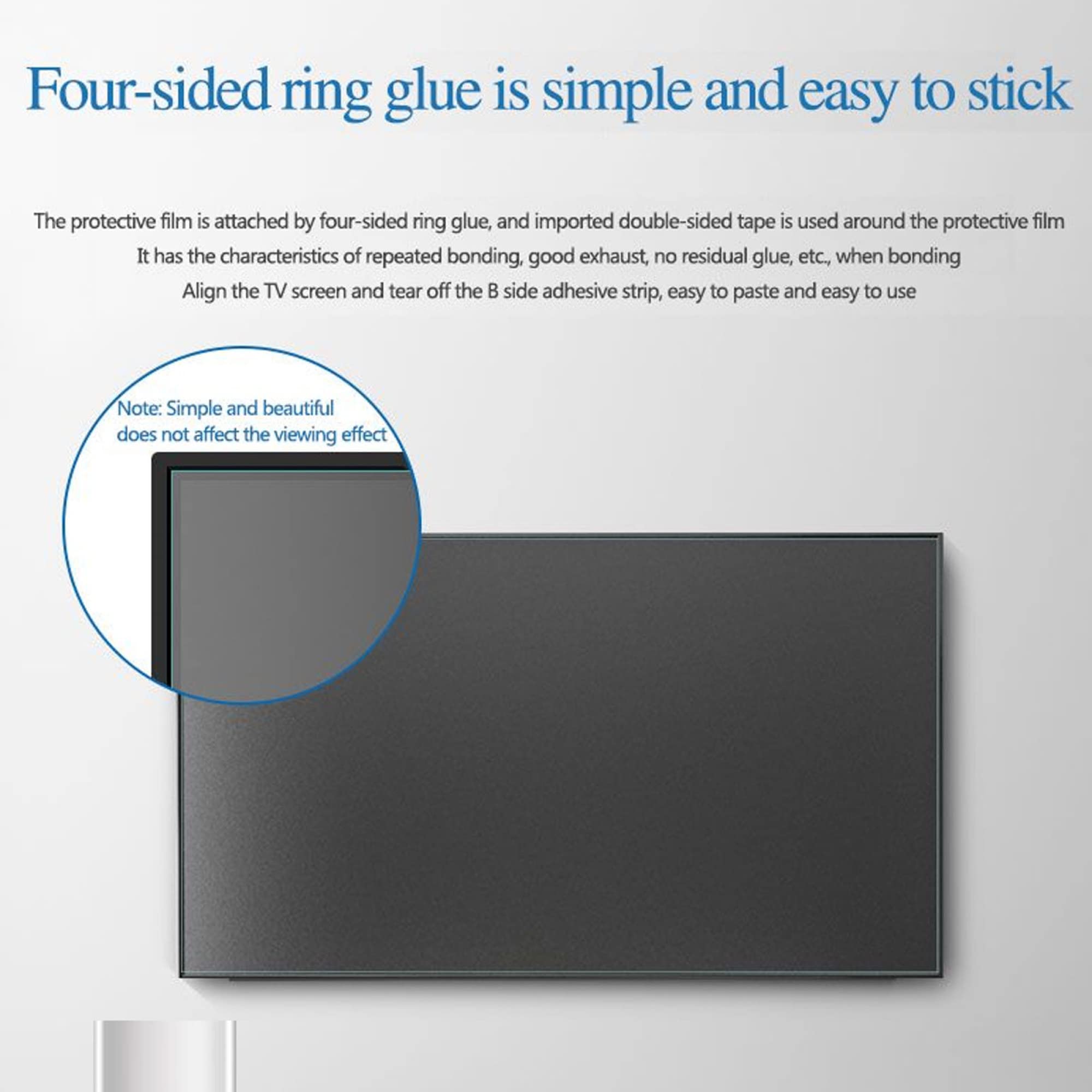 Protectores De Pantalla De TV 32-75 Pulgadas Película De Protección De Ojos Contra La Luz Azul, Película De Filtro Antideslumbrante Para Pantallas Curvas, Alivia La Tensión Ocular / 34in 815x345mm