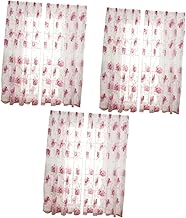 VOSAREA 3 Peças Painéis Transparentes Persianas Pretas Cortinas Transparentes Painéis De Janela Transparentes Cortinas Transparentes De Flores Painéis De Cortina Transparente Tela De