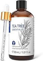 HIQILI 100% Pure Tea Tree Essential Oil for Skin, Hair, Nails - Add to Shampoo, Body Wash, Foot Soak 1oz