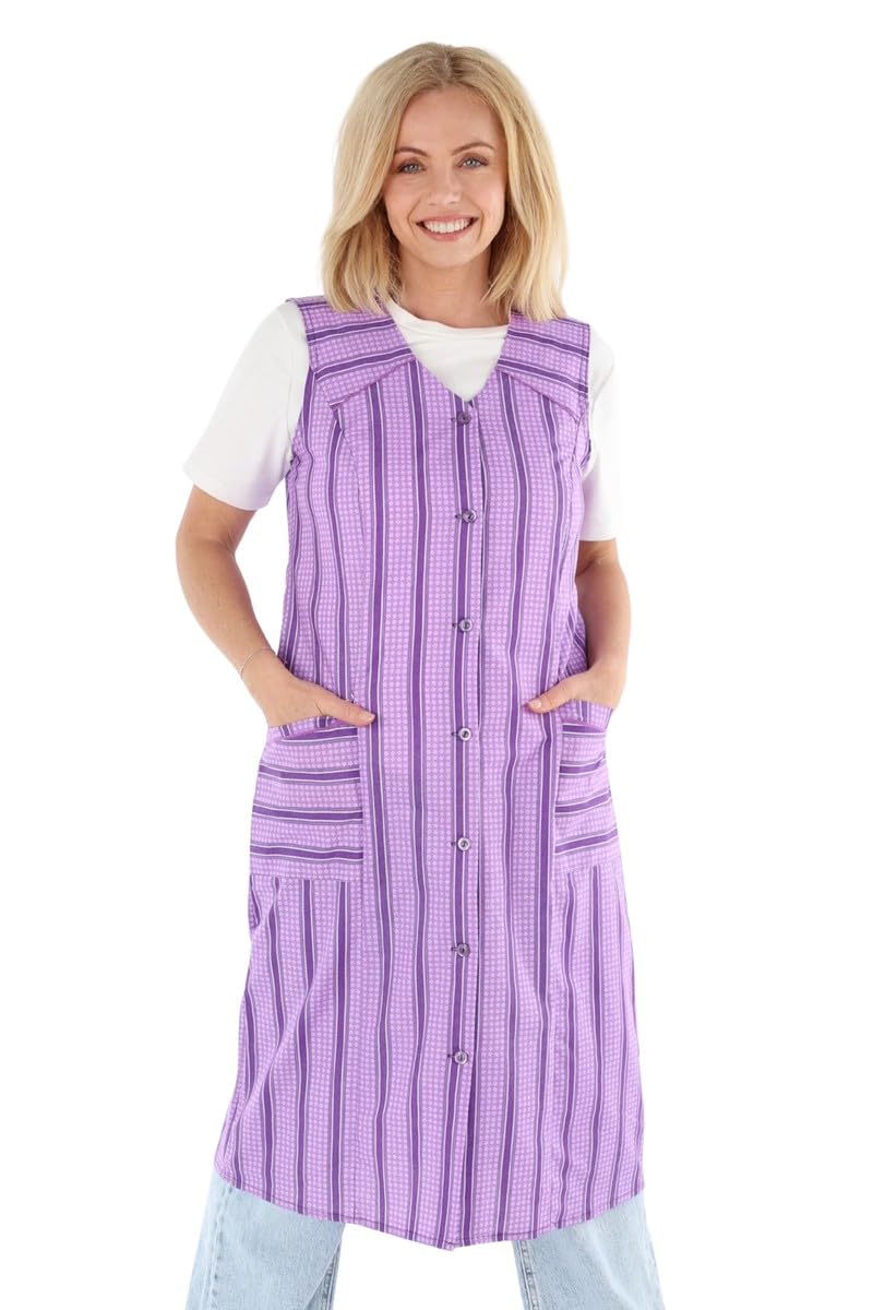 Bata de botones de algodón, multicolor, delantal de cocina, vestido de casa, delantal sin brazos