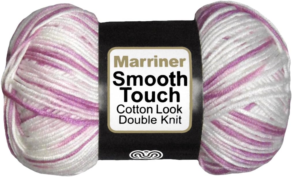 Marriner Smooth Touch Double Knit Yarn with Cotton Style and 100% Acrylic 8 Ply for Knitting and Crochet - Vegan Friendly and Hypoallergenic (Random Pink, 100g Single Ball)